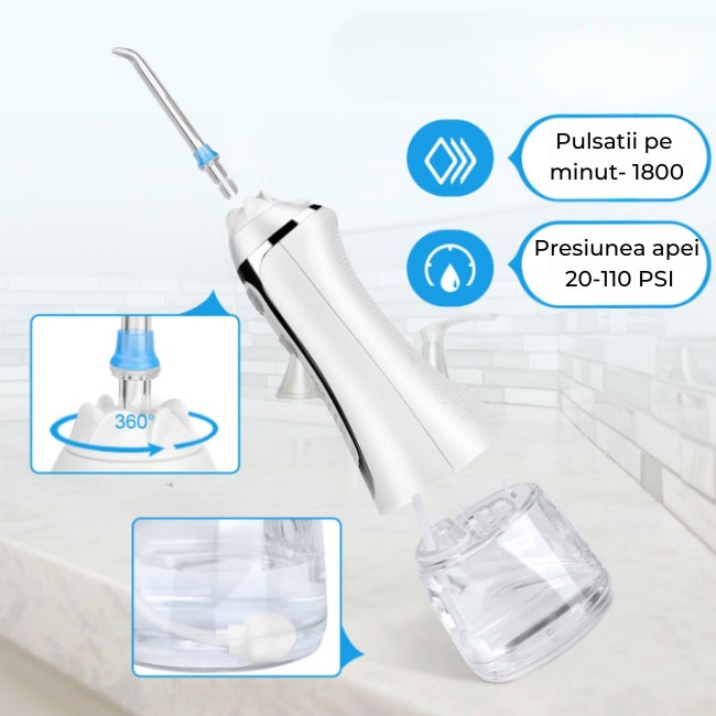Irigator oral pentru dus bucal profesional, cu 4 trepte de presiune ...