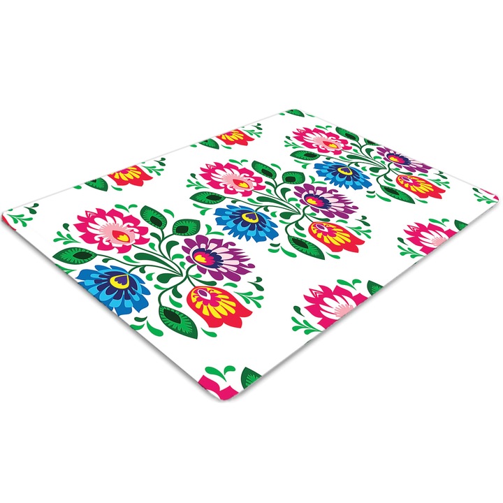 Covor pentru scaun de birou, PVC, flori stil flori, Verde, 140 cm x 100 cm, 010250310030100030387