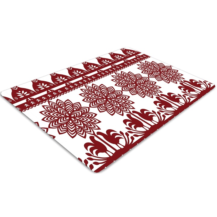 Covor pentru scaun de birou, PVC, decupaje kurpic, Roz, 140 cm x 100 cm, 010250310030100030395