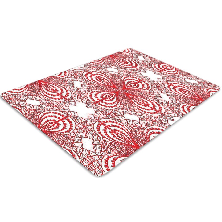 Covor pentru scaun de birou, PVC, varf rosu, Roz, 140 cm x 100 cm, 010250310030100030393