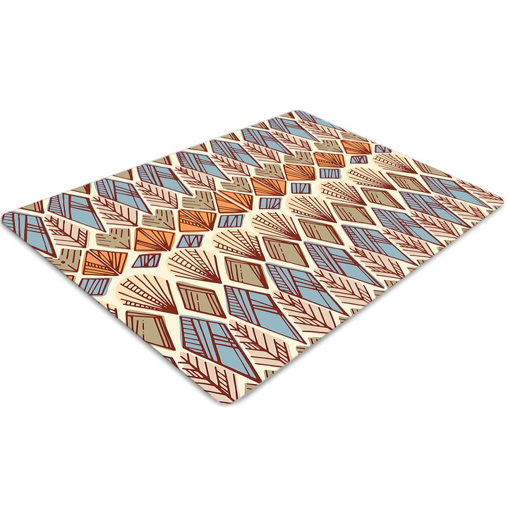 Covor pentru scaun de birou, PVC, model etnic maro, Roz, 140 cm x 100 cm, 010250310030100030468