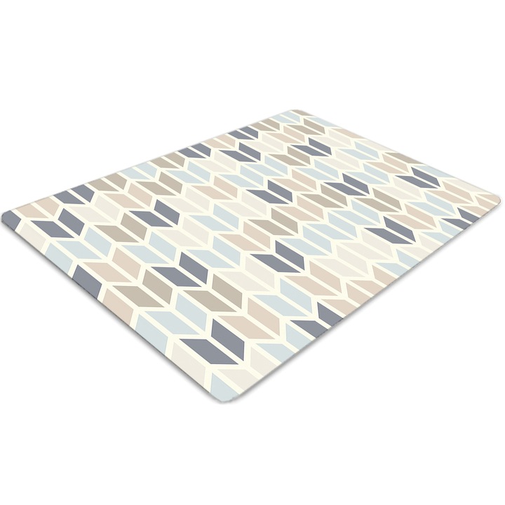 Covor pentru scaun de birou, PVC, textura geometrica, Verde, 140 cm x 100 cm, 010250310030100030422