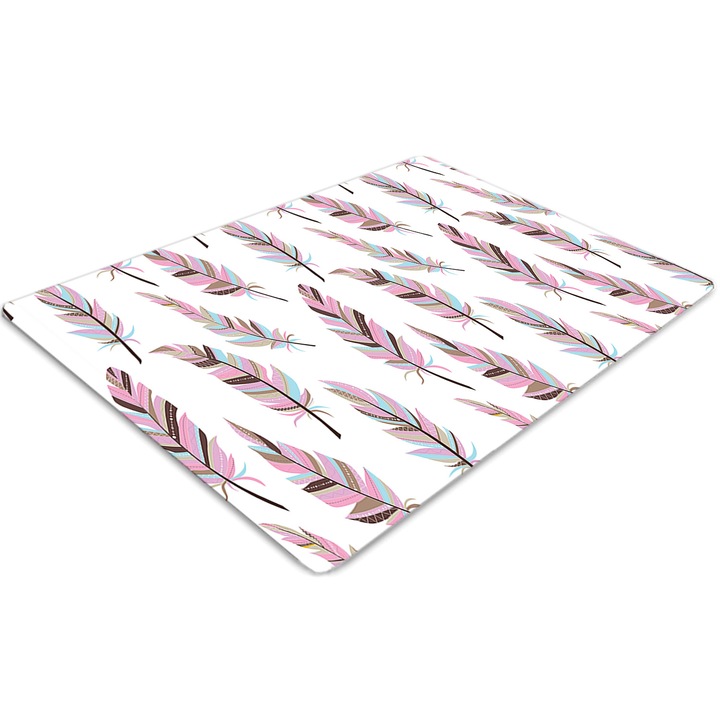 Covor pentru scaun de birou, PVC, pene roz, Roz, 140 cm x 100 cm, 010250310030100030471