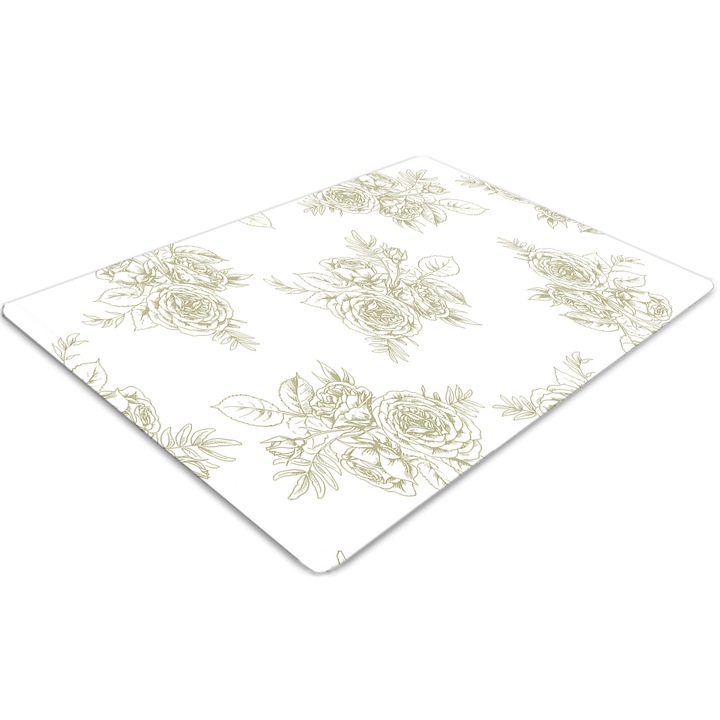 Covor pentru scaun de birou, PVC, stil francez, Verde, 140 cm x 100 cm, 010250310030100013007