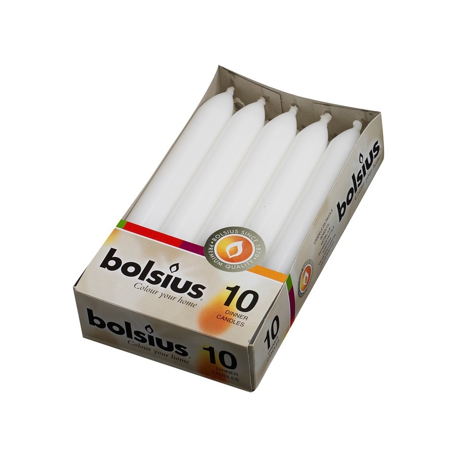 Bolsius Confezione da 20 Ceri Basici - Colore Avorio - Cera