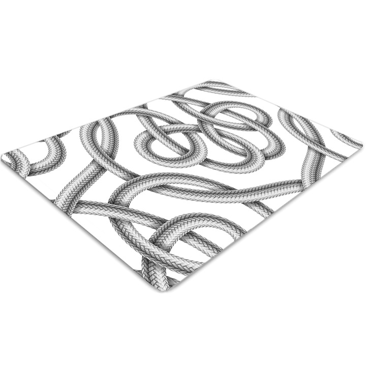 Covor pentru scaun de birou, PVC, cablu incurcat, Alb, 140 cm x 100 cm, 010250310030100030530