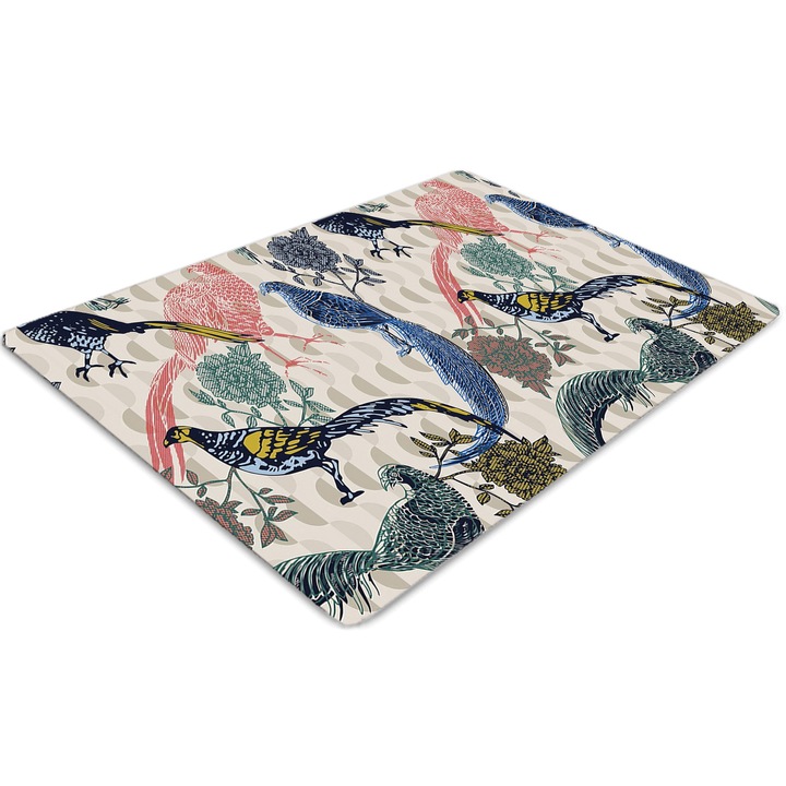 Covor pentru scaun de birou, PVC, prepelita pictata, Albastru, 140 cm x 100 cm, 010250310030100030551