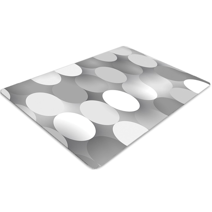 Covor pentru scaun de birou, PVC, roti plate, Alb, 140 cm x 100 cm, 010250310030100030519