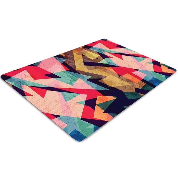 Covor pentru scaun de birou, PVC, abstractia de toamna, Roz, 140 cm x 100 cm, 010250310030100030568