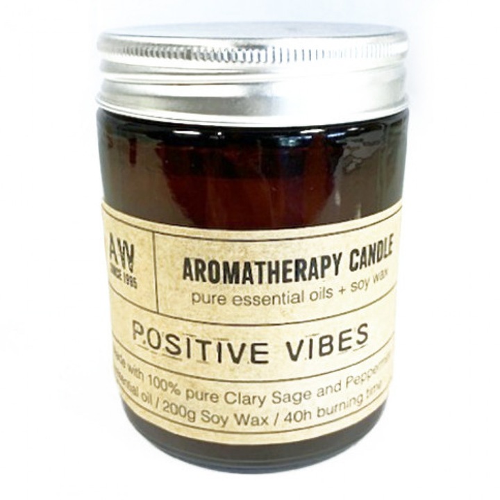 Ароматерапевтична свещ Positive Vibes, мента и салвия, 200 гр