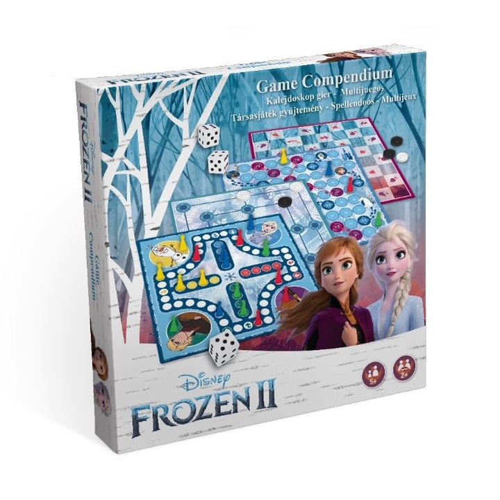 Joc de societate 100 in 1 Cartamundi Frozen Kaleidoscope, Coil, Carton, Multicolor