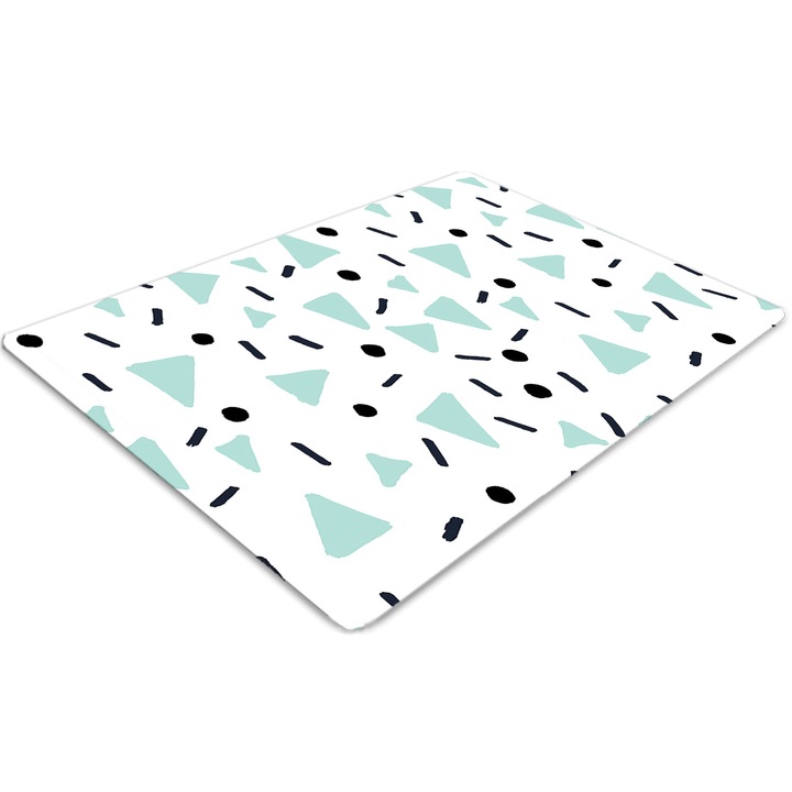 Covor pentru scaun de birou, PVC, model retro, Albastru, 140 cm x 100 cm, 010250310030100030604