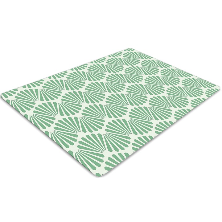 Covor pentru scaun de birou, PVC, art deco, Verde, 140 cm x 100 cm, 010250310030100030546