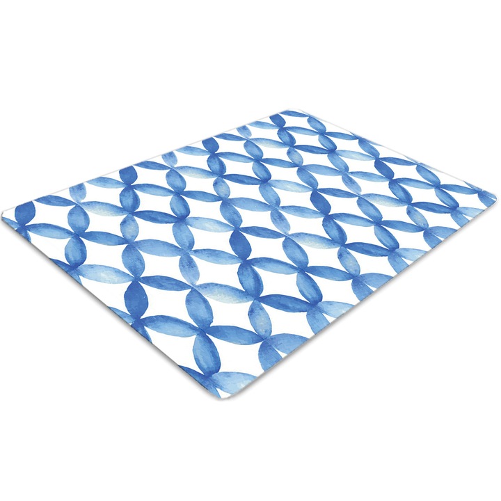 Covor pentru scaun de birou, PVC, cercuri albastre, Albastru, 140 cm x 100 cm, 010250310030100030591