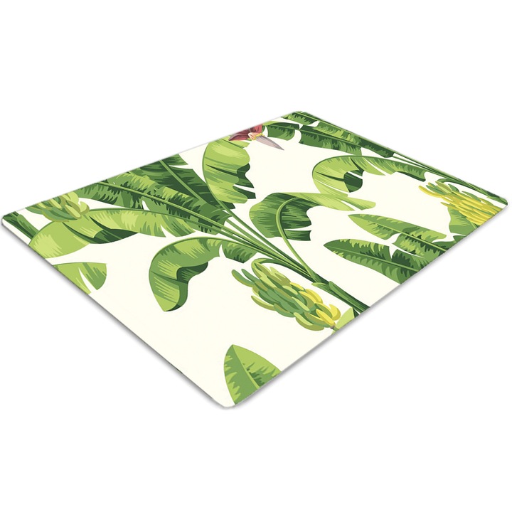 Covor PVC. Tulup. Vinil. Dreptunghi. Pete de banane. Verde. 140 cm x 100 cm. 010250310030100030430