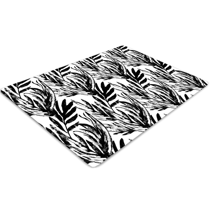 Covor pentru scaun de birou, PVC, monstru negru, Alb, 140 cm x 100 cm, 010250310030100029862