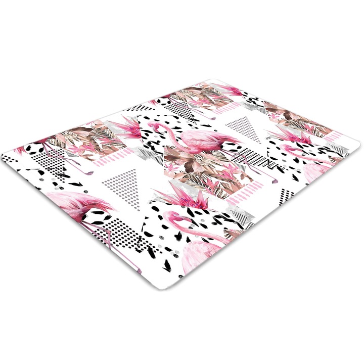 Covor PVC, Tulup, Vinil, Dreptunghi, Flamingo, Roz, 140 cm x 100 cm, 010250310030100029918