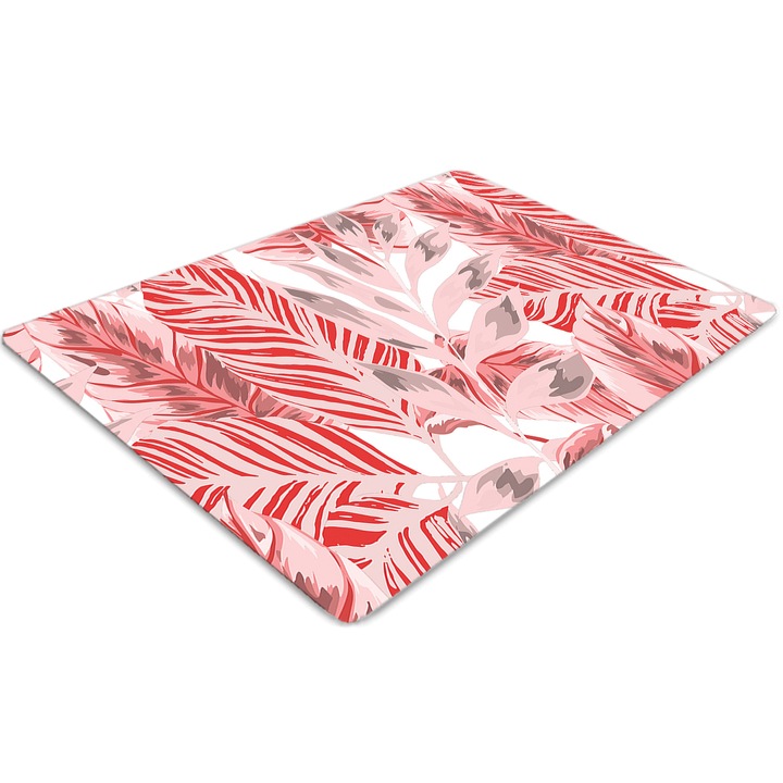 Covor pentru scaun de birou, PVC, jungla roz, Roz, 140 cm x 100 cm, 010250310030100029959