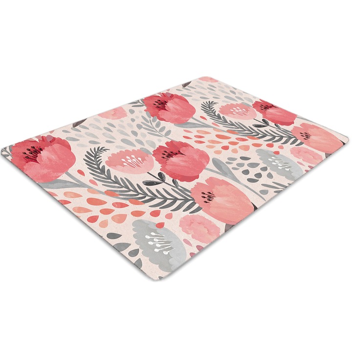 Covor PVC, Tulup, Vinil, Dreptunghi, Malte maki, Roz, 140 cm x 100 cm, 010250310030100013359