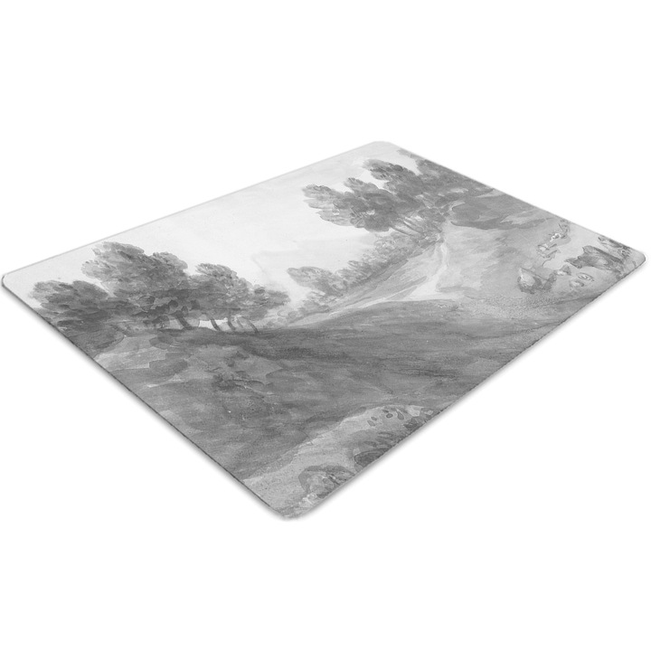 Covor pentru scaun de birou, PVC, trandafiri in stil vintage, Alb, 140 cm x 100 cm, 010250310030100013322