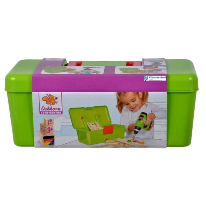 Setul de instrumente constructor, Eichhorn, Lemn/Plascti, Multicolor