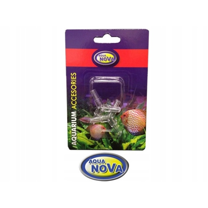 Set 2 conectori Y pentru furtun acvariu, Aqua Nova, NAT-3, Plastic, 6x4 mm, Transparent
