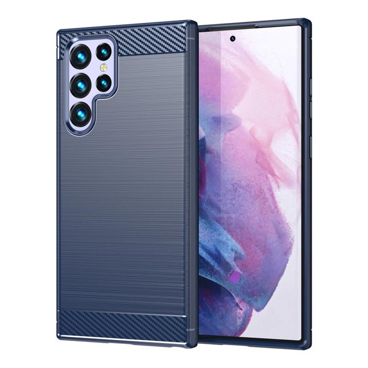 Кейс HQWear Carbon Case за Samsung Galaxy S23 Ultra, син