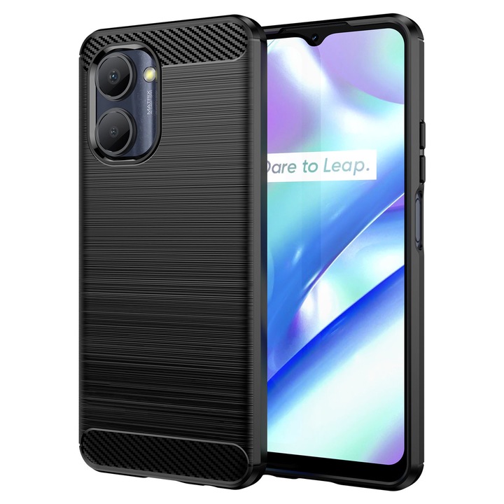 Гъвкав карбонов калъф, съвместим с Realme C33 Black