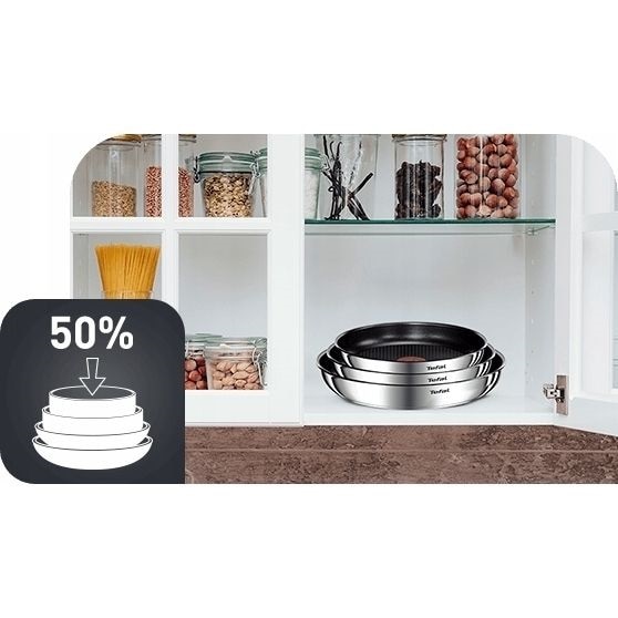 Комплект от 3 части Tefal Ingenio Emotion, тиган 24/28 см, подвижна ...