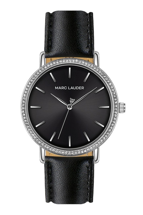 Marc Lauder, Ceas cu o curea de piele si cristale, Negru