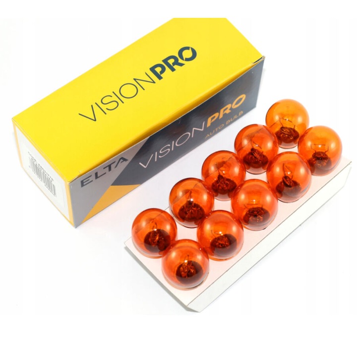 ELTA Vision Pro izzó 12V 21W BAU15S, sárga, 10 db/doboz