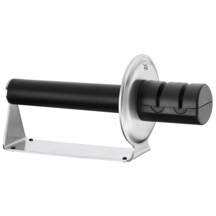 Dupla késélező, WMF, Gourmet, Rozsdamentes acél/műanyag, Kerámia tárcsák, 18 x 9 cm, Fekete/Ezüst