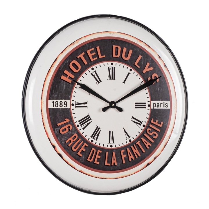 Черно-бял метален стенен часовник Dulys 62x3 см
