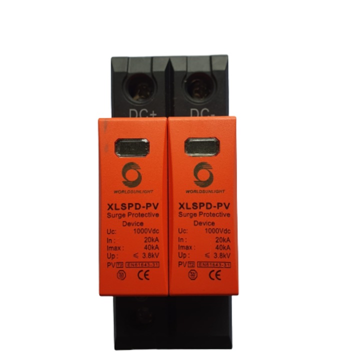 Descarcator supratensiune 1000 VDC, Pentru panouri fotovoltaice, SPD 2P, Arestor