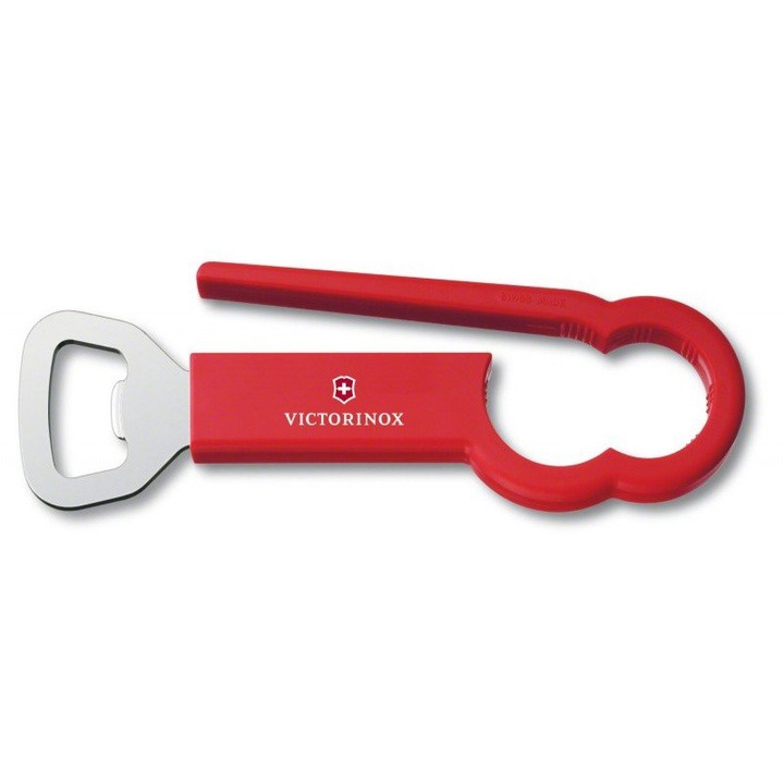 Deschizator capace sticla, Victorinox, Otel, Argintiu/Rosu
