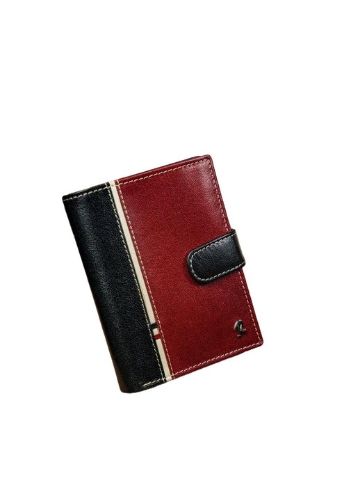 Портфейл, Rovicky, кожа, черен/червен