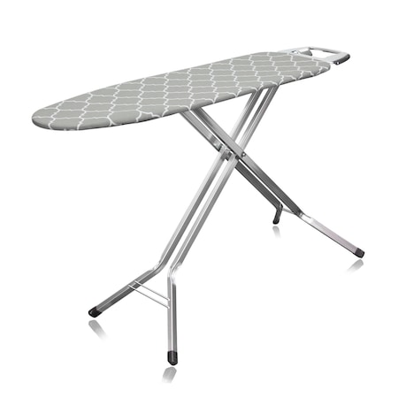 Husa pentru masa de calcat, Vievemar, Bumbac, 115-126 cm, Imprimeu cu model, Gri/Alb