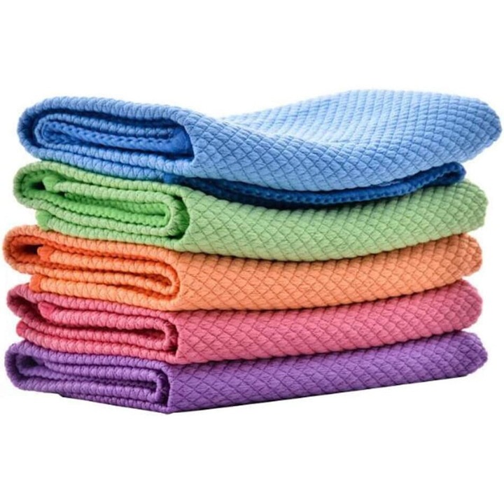 Lavete microfibra, set 5 bucati, 25x25cm, Multicolor