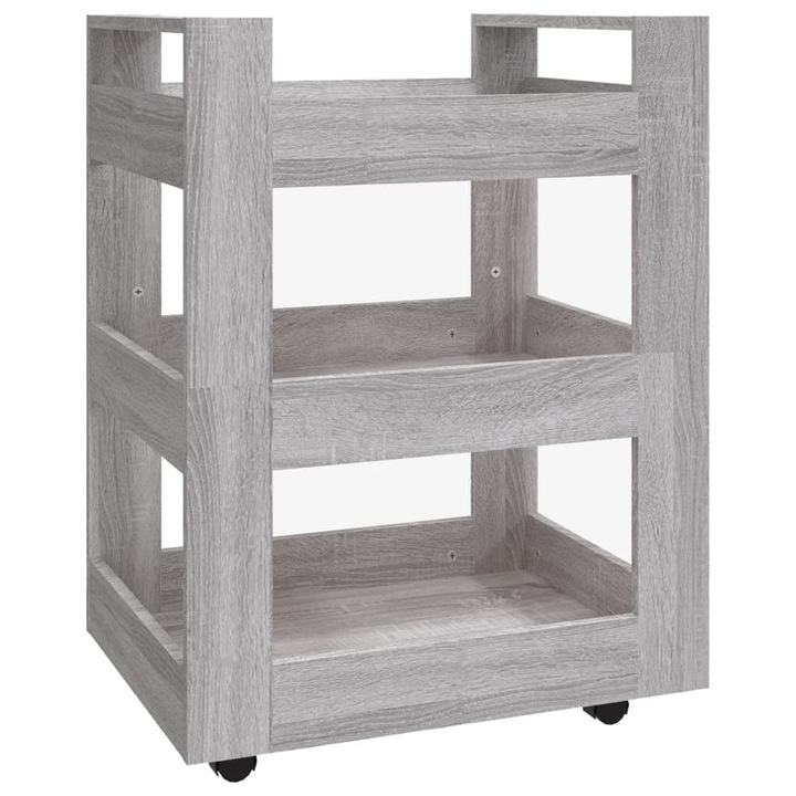 Кухненска количка vidaXL, Сив сонома, 60 x 45 x 80 см, Инженерно дърво, 17.4 Kg