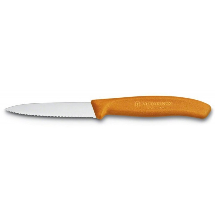 Cutit universal, Victorinox, 67636L119, Otel inoxidabil/Polipropilena, 8 cm, Argintiu/Portocaliu