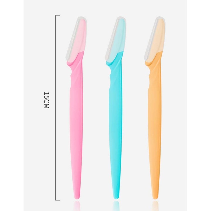 Arcszőrzet nyíró, trimmer, 9 db, tetszőleges színű, arcra, szemöldökre, bajuszra, rozsdamentes acélból készült