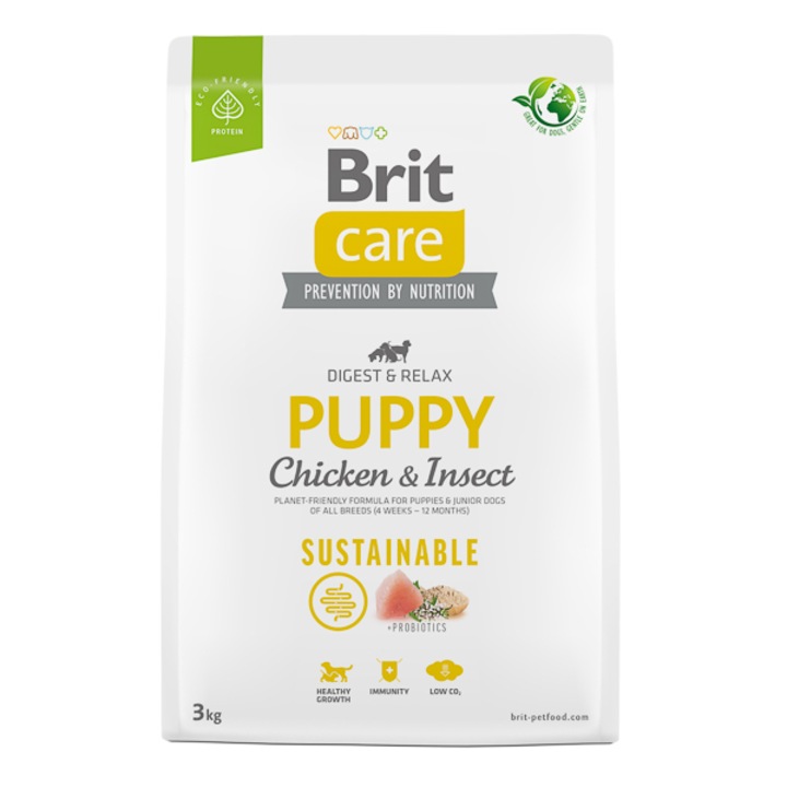 Суха храна за кучета Brit Care Sustainable Puppy, 3 кг