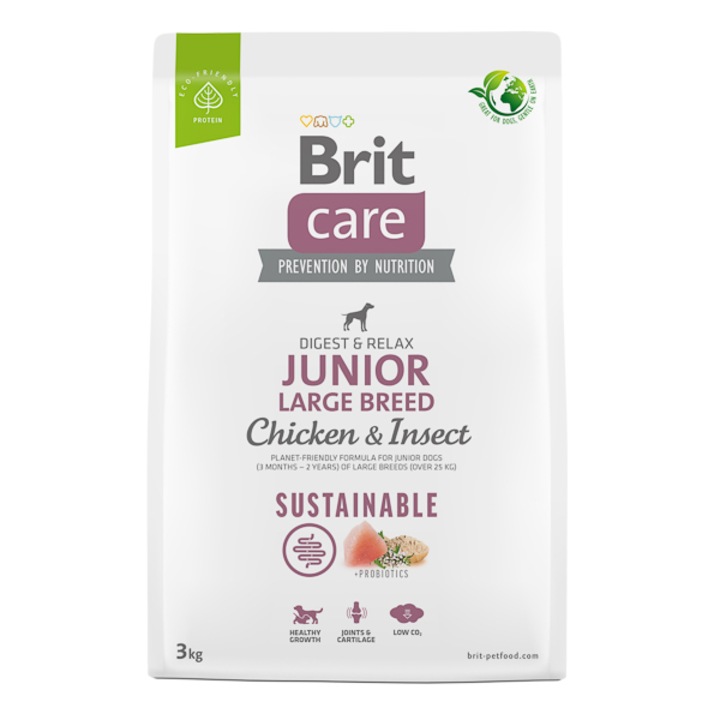 Hrana uscata pentru caini Brit Care Sustainable Junior Large Breed, 3 kg