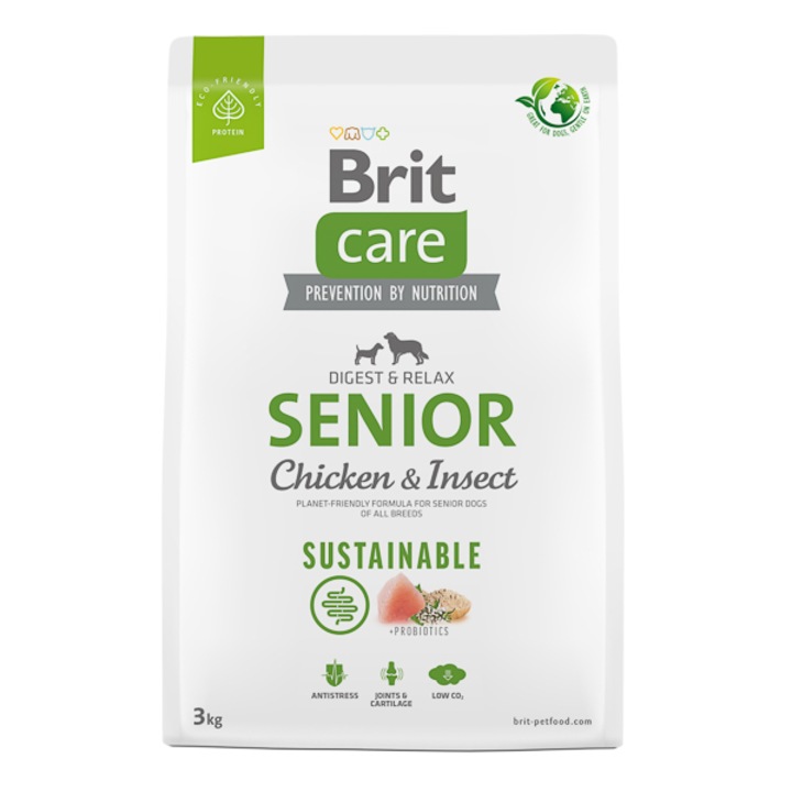 Hrana uscata pentru caini Brit Care Sustainable Senior, 3 kg