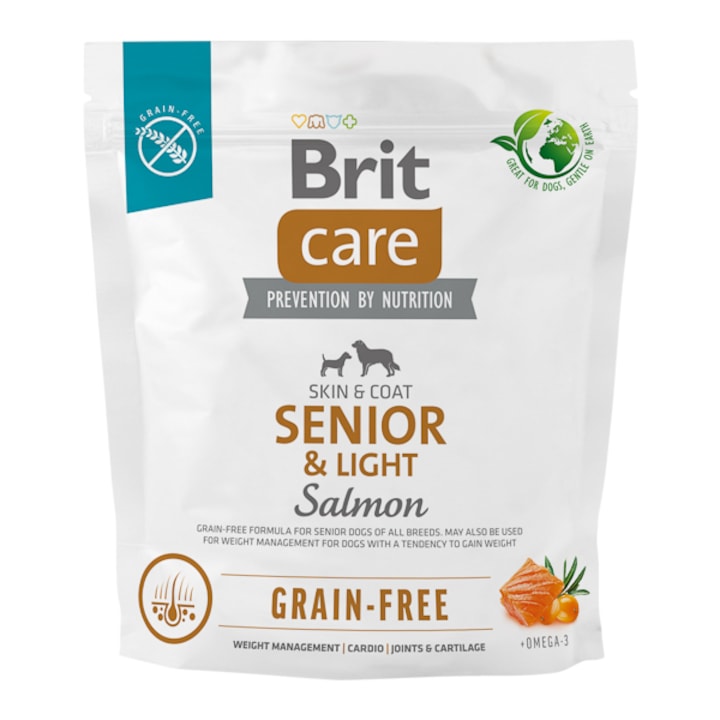 Hrana uscata pentru caini Brit Care Grain-free Senior & Light, 1 kg