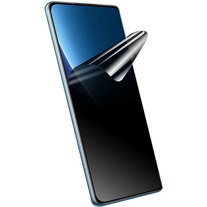 PolyFlex Impact Proof Privacy Протектор, Съвместим с Asus ROG Phone 6D, 200 микрона D3O силиконов полимер, Регенерируем, Съвместим със сензор за пръстови отпечатъци, Пълно покритие