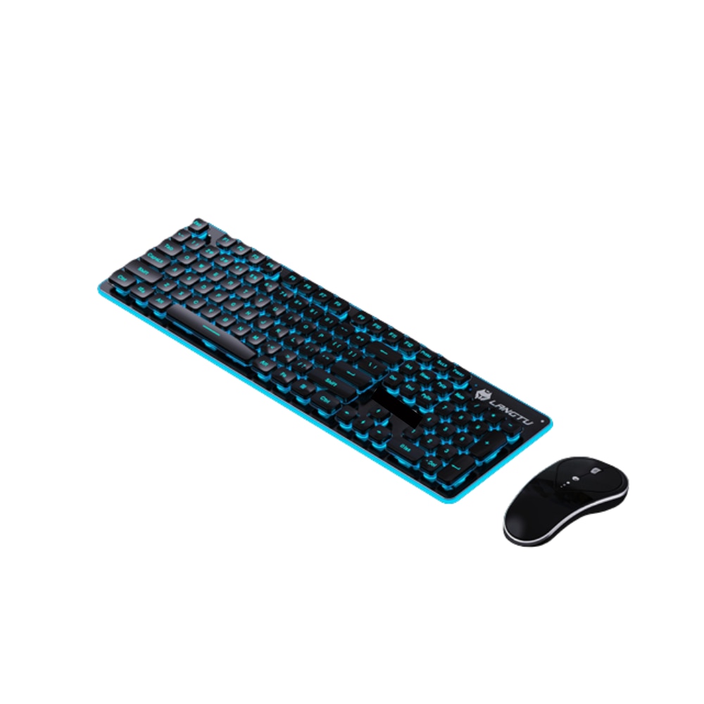 Between Post Distinguish Kit tastatura si mouse slim, iluminare, wireless, rezistenta la stropire,  negru - eMAG.ro
