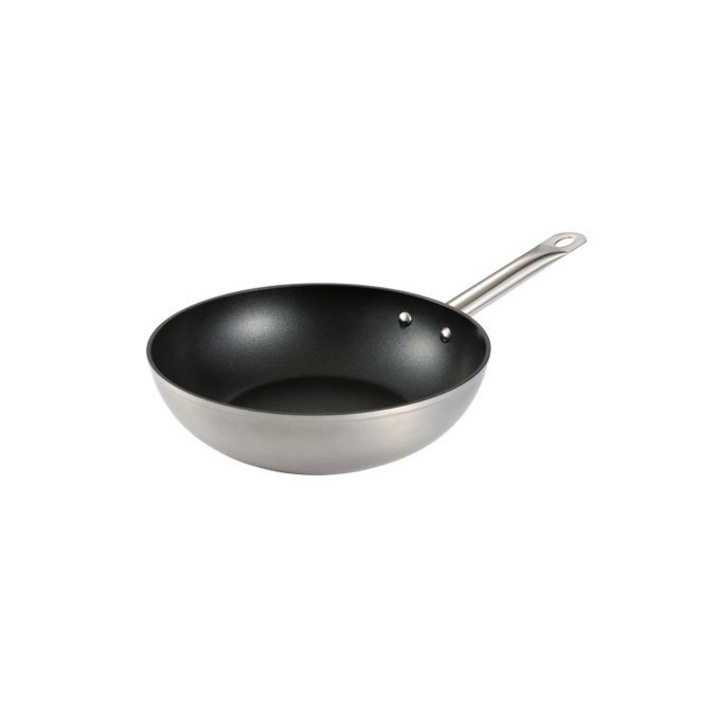 Tigaie Wok, Tescoma, 28 cm, Otel inoxidabil