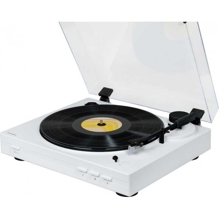 Грамофон Thomson TT351, Включена касета Audio-Technica AT3600L, Напълно автоматичен, Бял