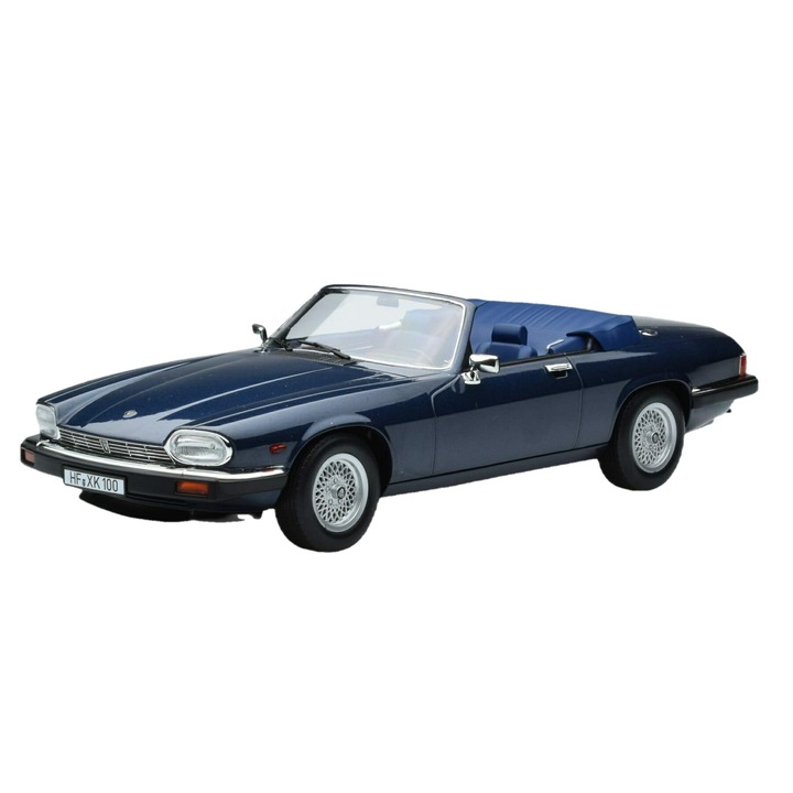 Modell autó, Norev, Jaguar XJS V12 kabrió kék, 1/18, fém